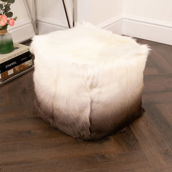 Isla Pouffe - Ivory Brown